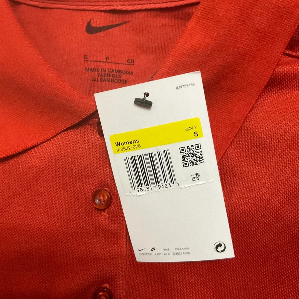 Nike Golf Dress Womens S Red NEW Ruffle Hem Polo Short Sleeve IF8522-626 17.6in